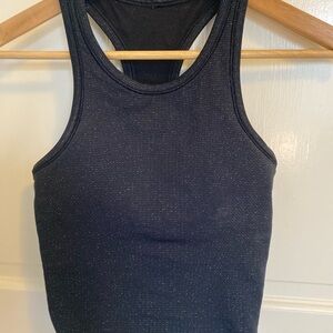 lululemon sparkly Black Tank Top ideal for running and yoga